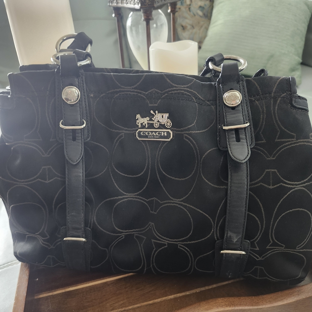 Coach Black Signature Tote Bag